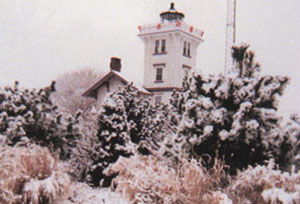 Lighthouse in snow